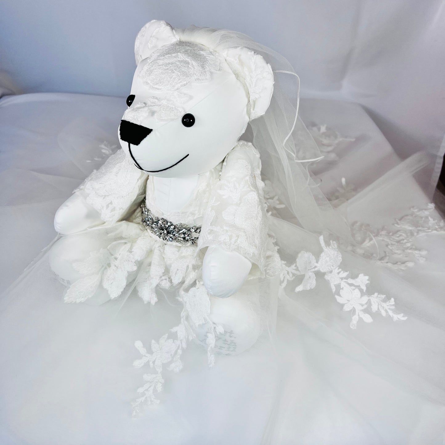 Wedding /Prom /Christening Classic Keepsake Bear (Button Jointed arms & legs)