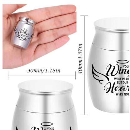 Mini Ashes Urn with Organza Bag & Angel Charm
